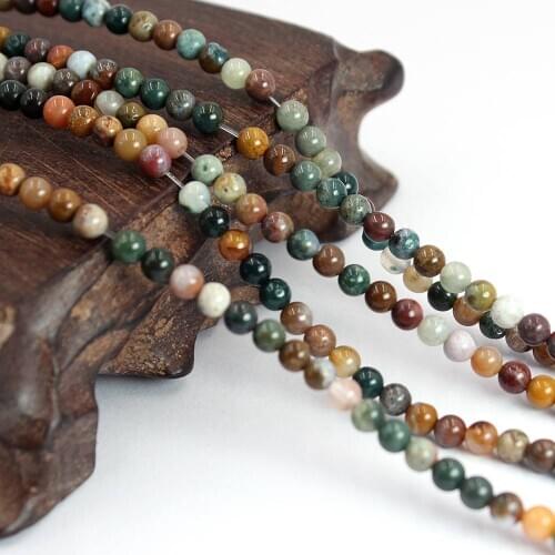 Free shipping 4mm Jewelry Making Natural Round Ocean Jaspers Small Beads Strand 15inch