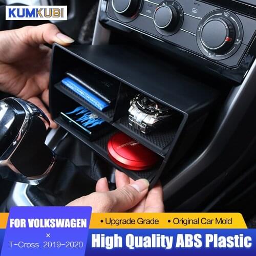 Car Central Armrest Storage Box Fit For Volkswagen VW T-Cross 2019 2020 Accessories Center Console Flocking Organizer Containers