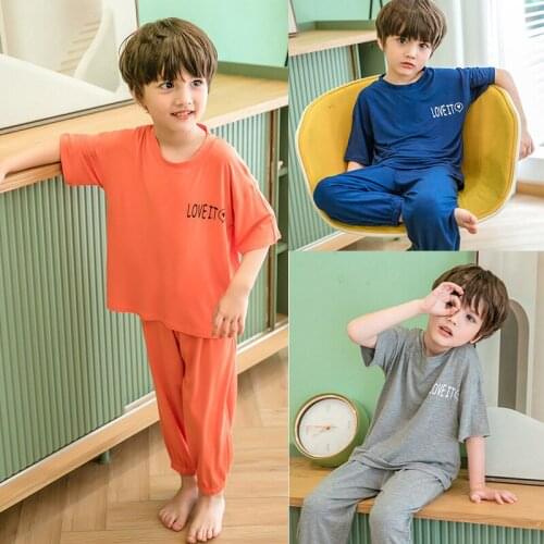Kids Pajamas Sets Summer Thin Modal Pijamas Children Sleepwear Autumn Comfortable Girls Homewear Boys Clothing 10 12 13 Years
