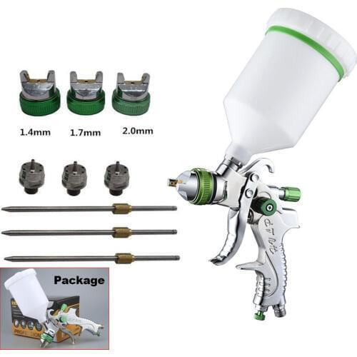 DIY Steel Spray Paint Gun HVLP with 1.4/1.7/2.0 mm Nozzle Set for Car Paint Sprayers Professional Paint Spray Gun Power Tools