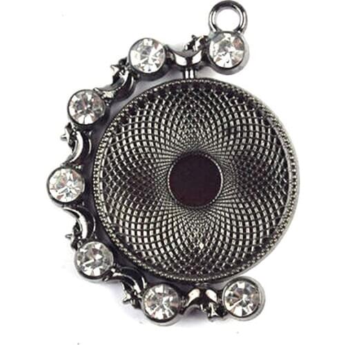 、Double-sided rotating base tray size 25mm round key chain sweater chain necklace pendant DIY jewelry accessories