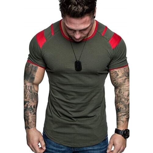 Harajuku T-Shirt Mens t shirts O-neck Slim Short Sleeve Bodybuilding Gym Top Clothing Casual t shirt men Fashion tshirt