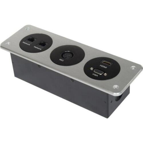 Hotel Wall Outlet with 2 Networks, MIC, HDMI, VGA Multi-Function Electric Sockets Grounded plug outlet for Office Meeting Room