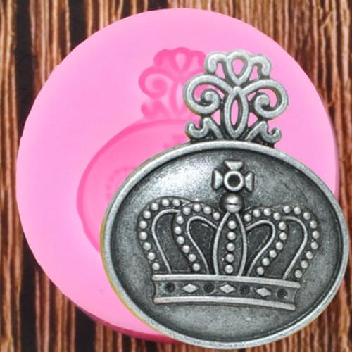 Royal Crown Medallion Silicone Mold Wedding Cake Decorating Tools Fondant Chocolate Gumpaste Mould Candy Polymer Clay Moulds