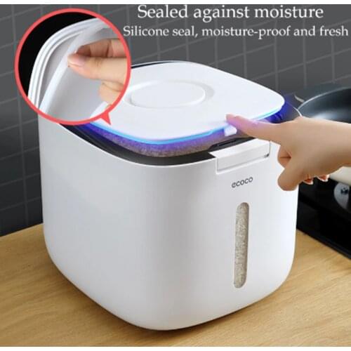 Kitchen Collection Nano Bucket Insect-Proof Moisture-Proof Sealed Rice Cylinder Grain Dog Food Household Storage Rice Box 10L