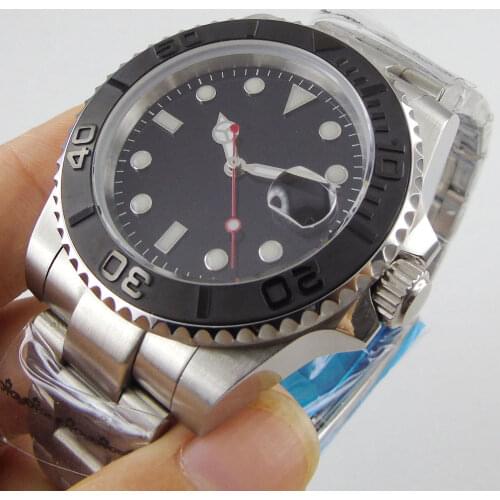 40mm Black Dial Sapphire Glass Ceramic Bezel NH35A MIYOTA 8215 Automatic Movement Mens Watch