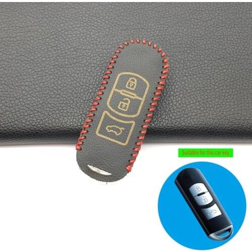 Soft Texture 100% Leather Car Key Cover Case For Mazda 2 3 5 6 8 Atenza CX5 CX-7 CX-9 MX-5 RX Smart 3 Buttons Key Case Shell