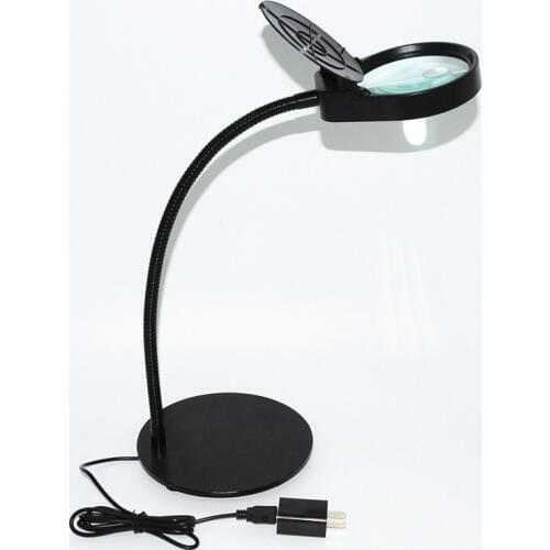 Desktop 3X/10X Magnifying Glass LED Light Magnifier Jade Jewelry Observation Tool