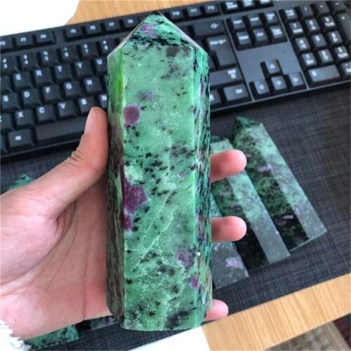 Natural gemstone ruby ziosite wand point towers crystals healing stones for home decoration