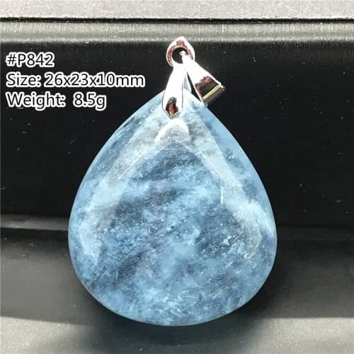 Genuine Natural Blue Aquamarine Pendant Woman Man 23x18x10mm Gemstone Fashion Water Drop Clear Beads Healing Stone AAAAAA