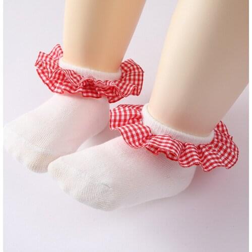 New Baby Lace Boat Socks Thin Section Cotton Sock Newborn Baby Girls Non-slip Floor Socks Princess Spring and Autumn Girls Socks