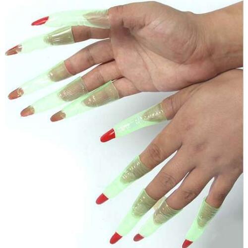 2021 New Hot Sell Plastic Dance Supplies Nail Halloween Makeup Props With Strong Luminous Simulation Finger Sets Monster 2021