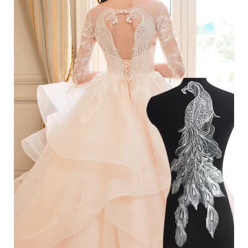 New Oversized Peacock White Lace Flower Stickers For Big-name Wedding Dresses With Exquisite Lace diy Accessories