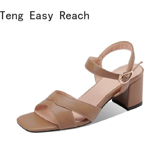 New Summer Female Sandals Woman Square High Heels fashion Ankle Strap Sandal Office Ladies Career Casual Party Women Wedding