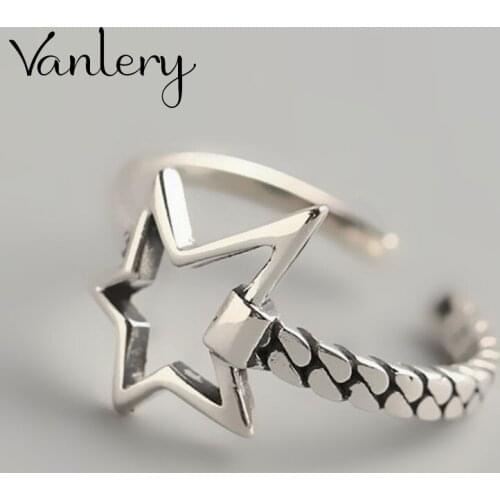 New Trendy Personality Punk Star Rings For Women Lady Resizable Size Rings Party Jewelry Charm Gifts