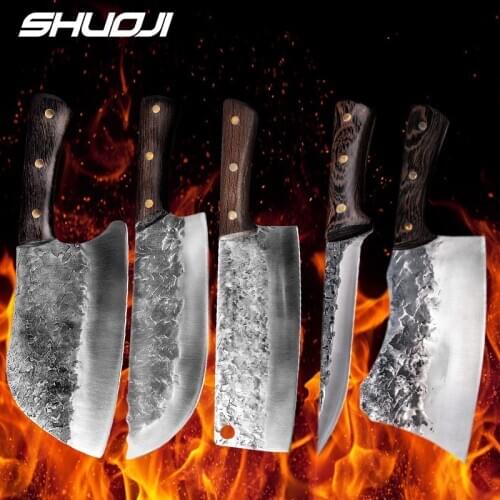Chef Knife Sets Handmade Forged Stainless Steel Chefs Chopper Cooking Knives Filleting Slicing Knives Butcher Full Tang Knife