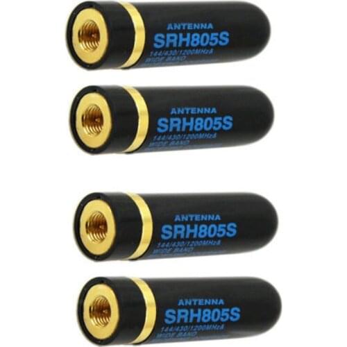 Oppxun 4x SRH805S SMA-J Male Antenna Dual Band UHV + VHF for BF-UV3R UV100 UV200 YAESU