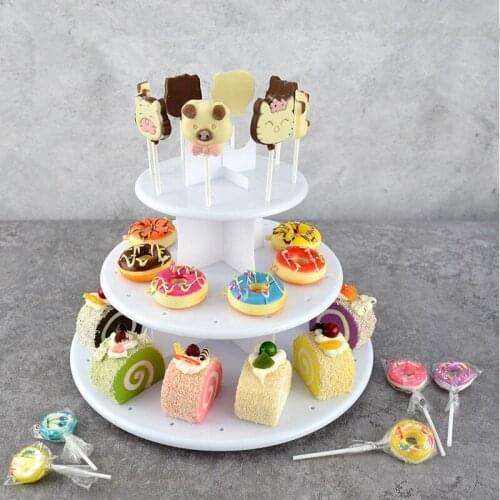 Lollipop Cake Stand Wedding Decoration Table Donut Wall 3 Tiers Lolly Display Stand Holder Baby Shower Birthday Party Decoration