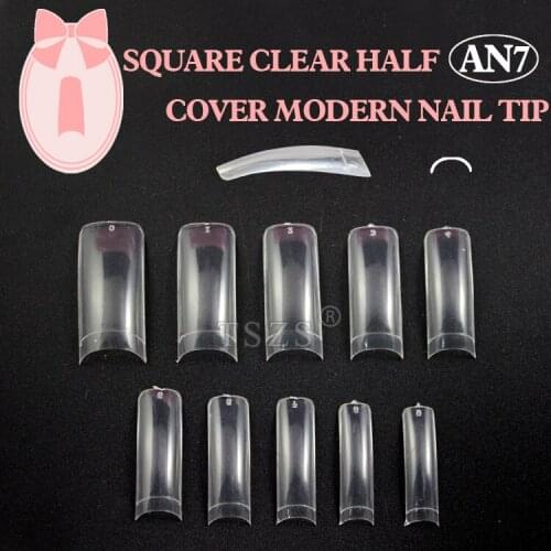 1bag/lot * 500pcs Professional French half cover false nails for acrylic modern nail tips Square