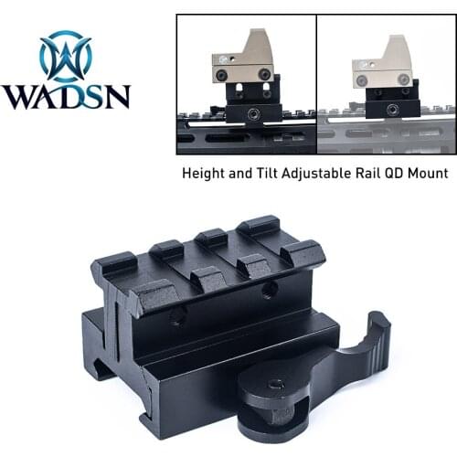 WADSN Tactical Height and Tilt Adjustable Rail QD Mount Flashlight Scope Fit 20mm Picatinny Rail Hunting Rifle Mount Adapter