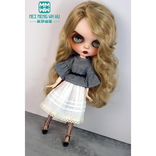 Fits 28-30cm Blyth Azone OB23 OB24 1/8 Toys Doll clothes Fashion plaid shirts, long skirts