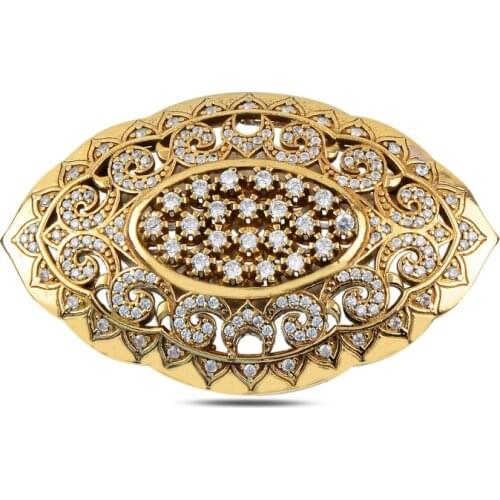 Silver 925 Sterling Zircon Cubic Zirconia Authentic Brooch