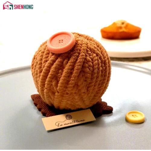 SHENHONG Yarn Ball Pompom Shape Silicone Cake Mold For Baking Decoration Mould Dessert Mousse Pan Fondant Moule Pastry Tools