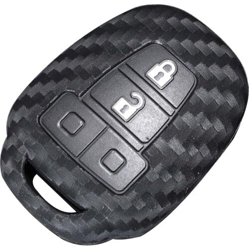 Bilchave Carbon Fiber Silicone Remote Car Key Case Cover Fob For Toyota Camry 2012 2013 2014 2015 Corolla 2014 Car-Styling Holde