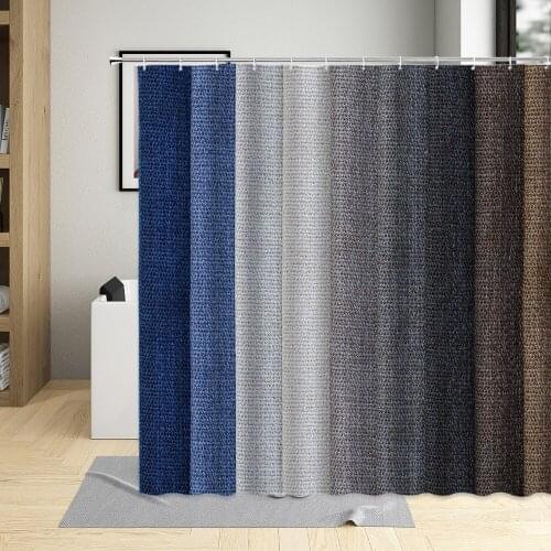 Geometry Modern Stripe Shower Curtain Wave Art Decoration Bathtub Bathroom Curtain Home Washable Fabric Suit With hook Polyester