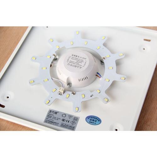 Modern Square Surface mounted OAK Wood PVC lamparas de techo home wooden led ceiling lamp fixture for living room bedroom