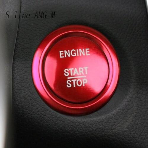 Car Styling ENGINE START STOP switch off Buttons Cover Sticker Trim for Mercedes Benz C Class W205 GLC X253 Interior Accessories