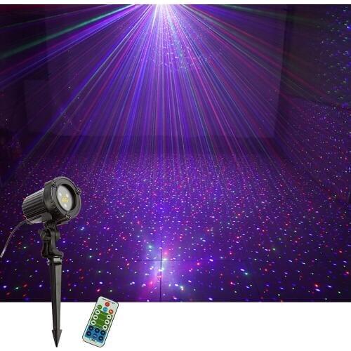 Sharelife Waterproof RGB Star Outdoor Landscape Mini Laser Light Garden Home Yard Tree Christmas Remote Projector Lighting