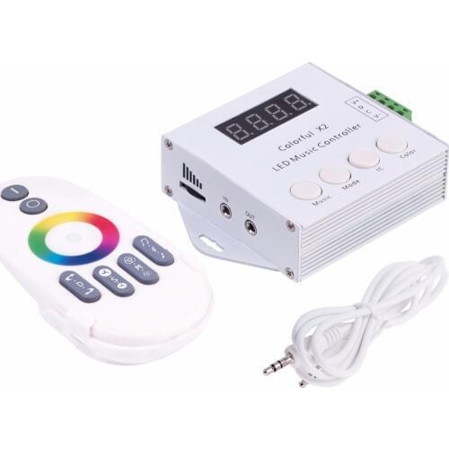 DC5V-24V WS2812B WS2811/WS2813/USC1903 Magic LED tape digital colorful music X2 controller with RF touch remote Max 1000pixels