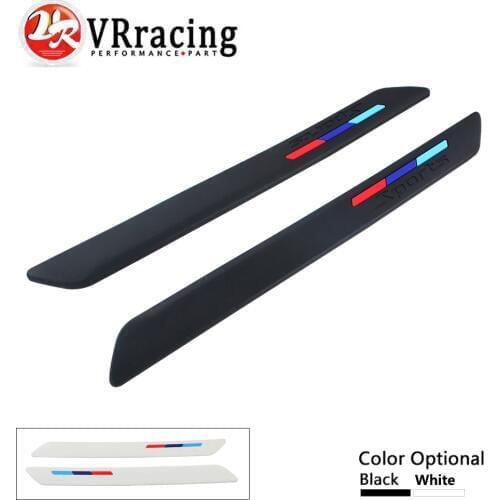 VR - Car Bumper Strip Protector Guard Corner Crash Trim Protection Door Guards Lip Deflector 2pcs Black White VR-FBL01