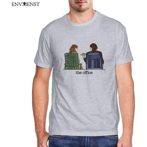 Funny Jim and Pam Mens Harajuku T Shirt Vintage Tops Oversized The Office TV Graphic Tee 100 Cotton Black T-Shirt Men Women 3XL