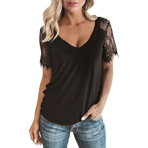 European new fashion women V-neck t shirt girl casual pink red five-point sleeve shirts ladies summer large size tops