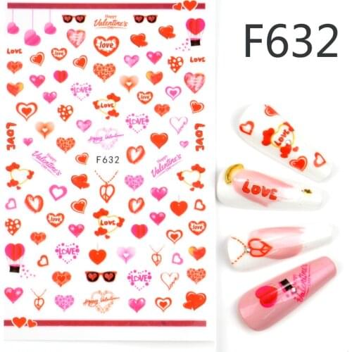 YZWLE 1pcs Sexy Valentine Decals Nail Transfer 3D Stickers Flowers Rose Red Black Sliders Adhesive Decoration