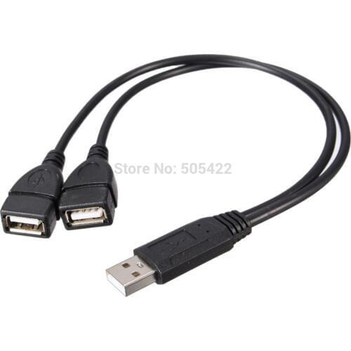 New USB 2.0 A Male To 2 Dual USB Female Power Cord Adapter Extension Cable Lead