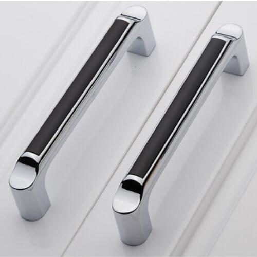 128mm modern simple fashion furniture handles silver black kitchen cabinet cupboard door handles champagne chrome drawer pulls