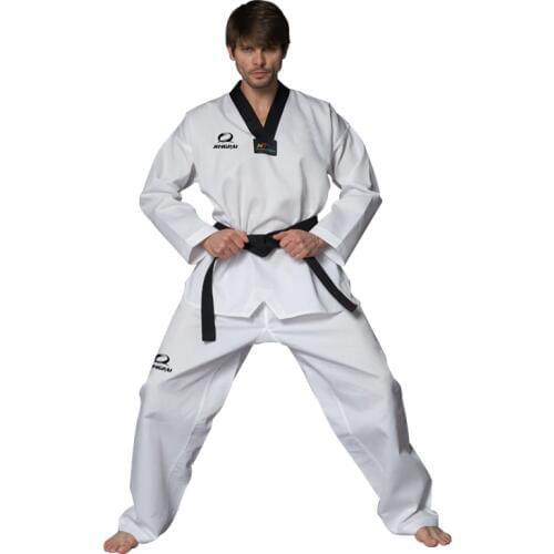 2016 New male Female child Breathable cotton WTF approved Taekwondo Uniform Karate dobok white ki mono adult uniform basic Style