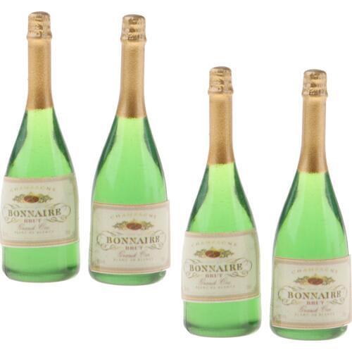 4Pack of Dollhouse Miniatures Bottles Wine Champagne Model Food Toy