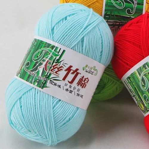 50g/ball Bamboo Cotton Yarn Soft and Smooth Natural Bamboo Cotton Hand Woven Yarn Baby Cotton Crochet Knitted Fabric