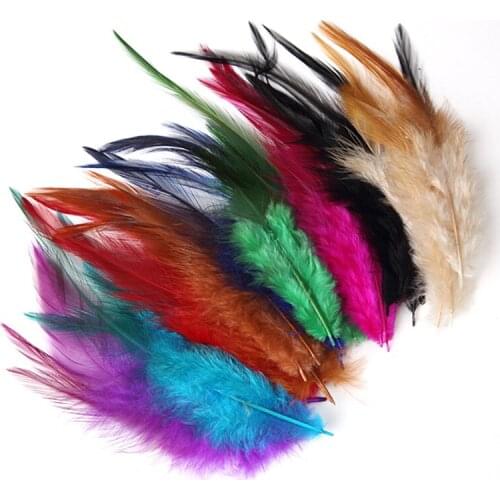 50pcs Colorful Chicken Feathers 8-15cm For Crafts Toys Rooster Pheasant Plumas DIY Dreamcatcher Earring Hair Decoration Material