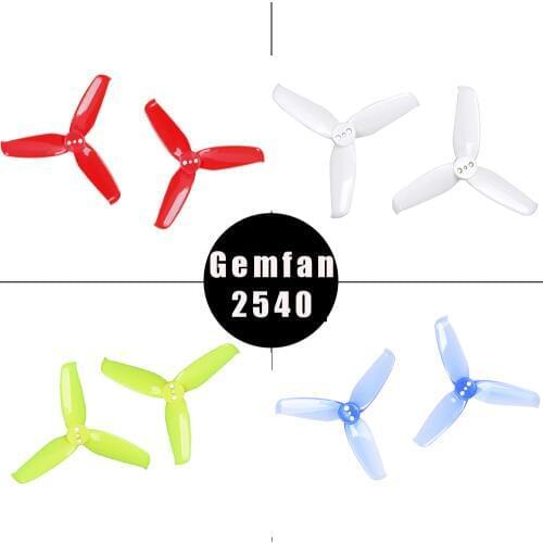 8pcs/4pair Gemfan Flash 2540 2.5x4 2.5 Inch 3-Blade Propeller with 1.5mm Mounting Hole For 1105 1106 Motor