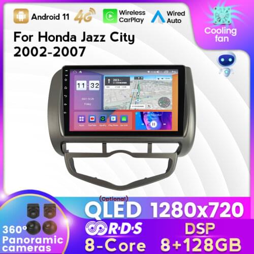 MEKEDE 2 DIN 6+128G Android 11 Car Radio Multimedia Player for HONDA JAZZ City 2002-2005 2006 2007 GPS Navigation Carplay Auto