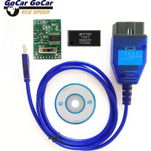 Auto Scanner Cable KKL For VAG/FIAT ECU SCAN With Switch 4Way Position For Multi-brand Cars FTDI FT232RL FT232RQ Code Reader
