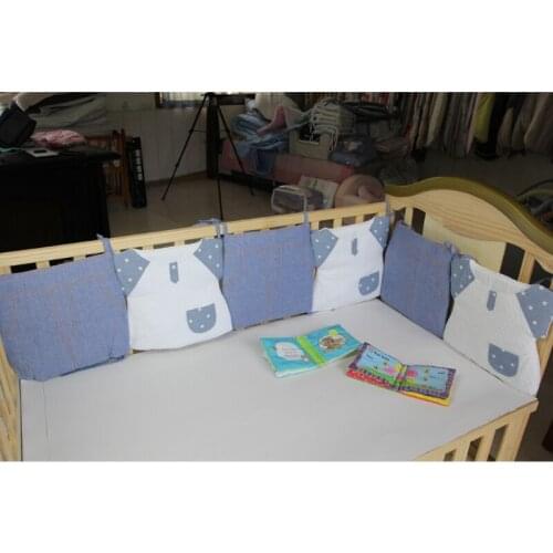 Bed Bumpers 6pcs Bumpers Set Protector Printed Animal Zoo Pillow For Newborn in the Crib Things For Baby 30*30cm Baby Room Decor