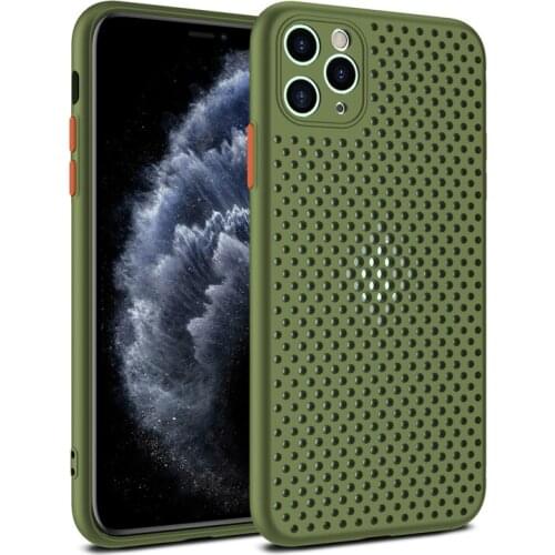 ODM TPU Pure Color Mesh Heat Dissipation Girl Phone Case for iPhone 12 Pro Max XR XS Max 7Plus 8Plus 7 8 11 Pro Max X XS 12Mini