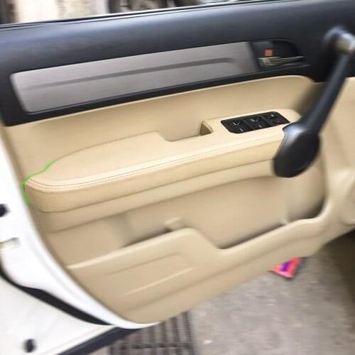 For Honda CRV 2007 2008 2009 2010 2011 Microfiber Leather Car Interior Door Panel Armrest Cover Protective Trim