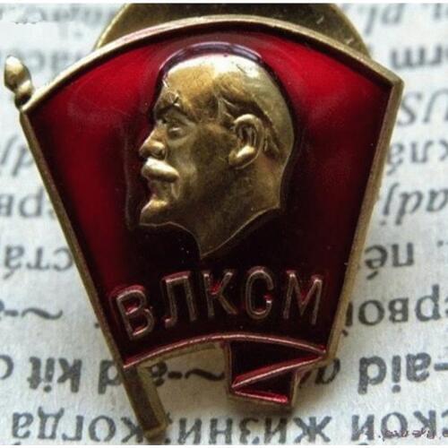 2 pcs The Soviet leader Lenin badge collar emblem gold plated red banner Russian coin collectible Shoulder badege